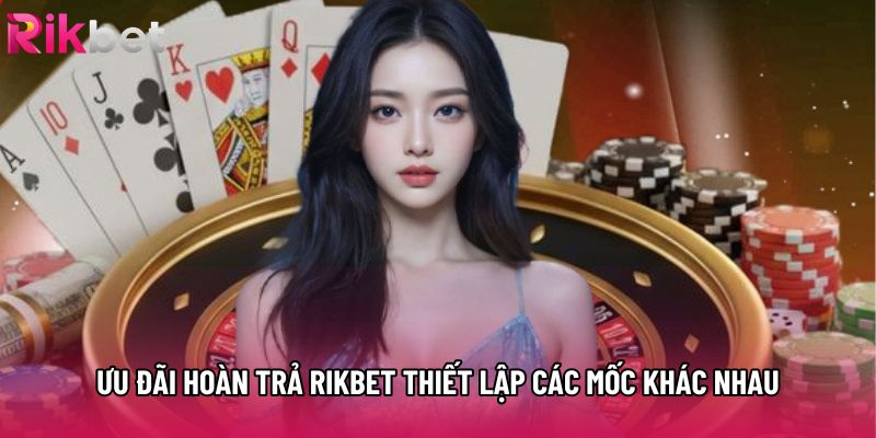 Ưu đãi hoàn trả rikbet thiết lập các mốc khác nhau